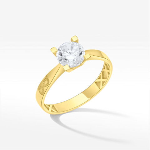 Pierścionek ze złota  z cyrkonią