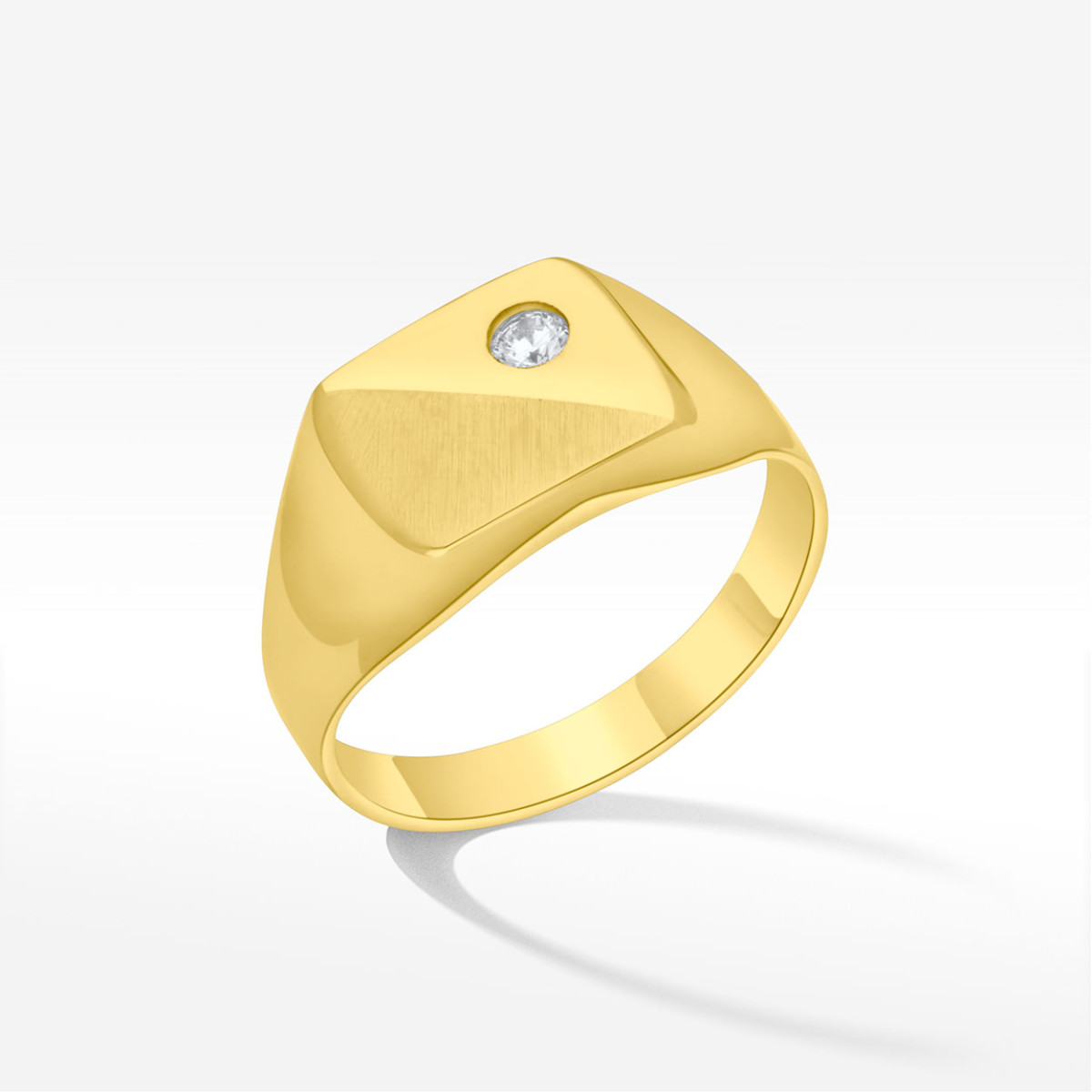 Sygnet ze złota z cyrkonią