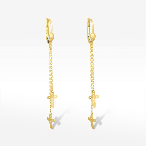 Kolczyki ze złota krzyżyk