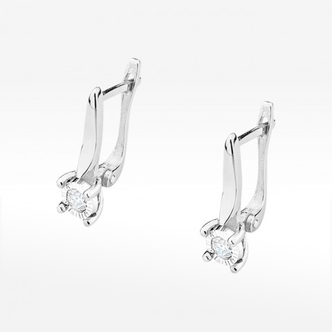 Kolczyki z białego złota z diamentami KO-65 0