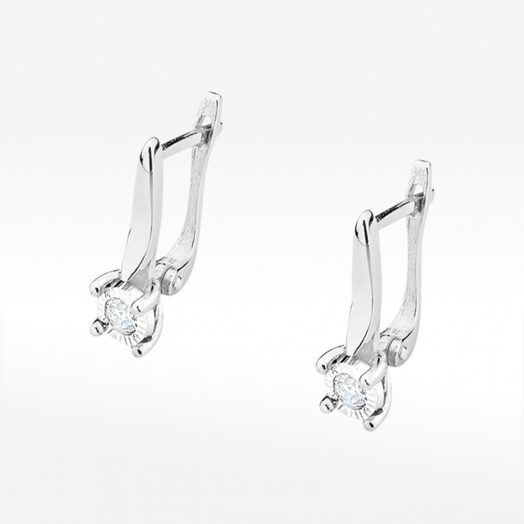 Kolczyki z białego złota z diamentami KO-65 0