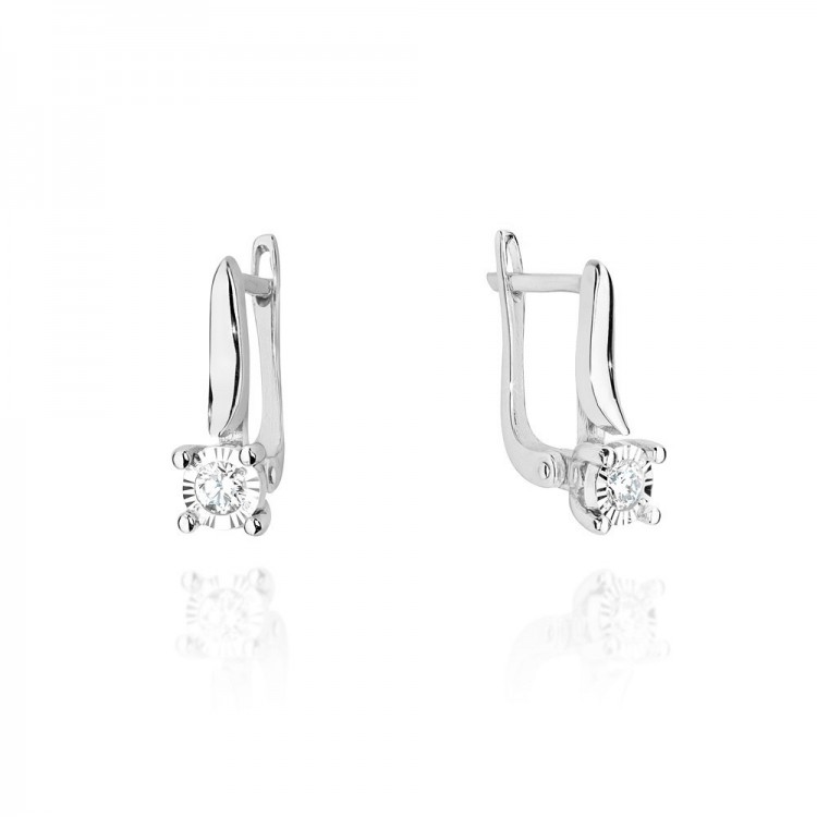 Kolczyki z białego złota z diamentami KO-65 0
