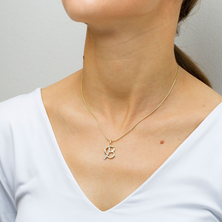 Zawieszka ze złota literka B