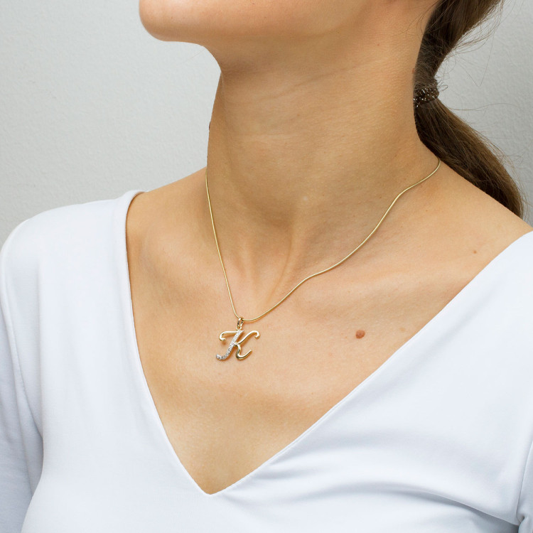 Zawieszka ze złota literka K