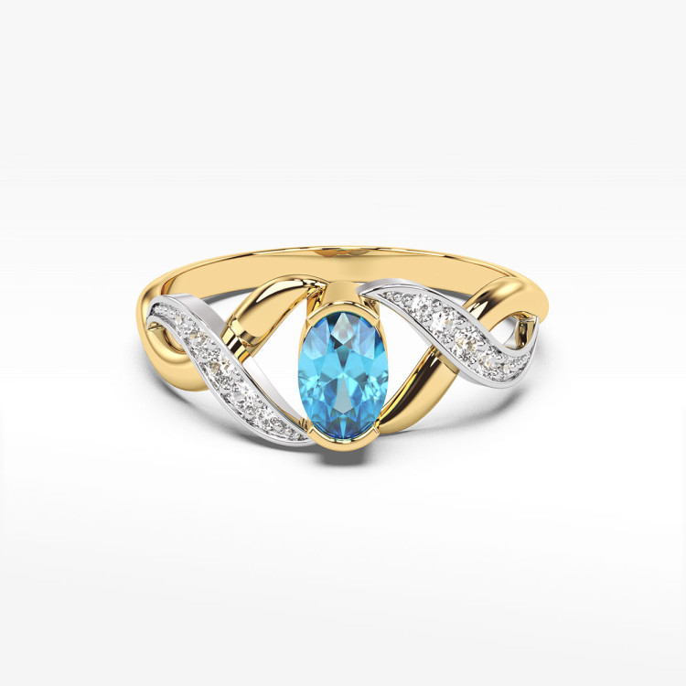 Pierścionek ze złota z topazem