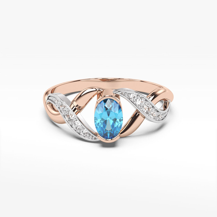 Pierścionek z różowego z topazem