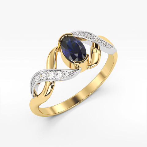 Pierścionek ze złota z szafirem
