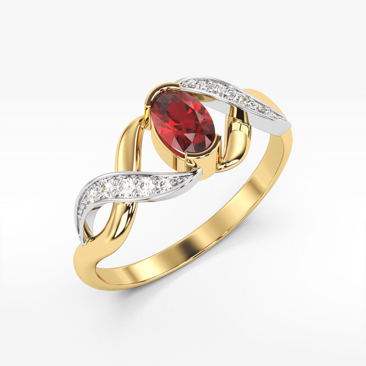 Pierścionek ze złota z rubinem