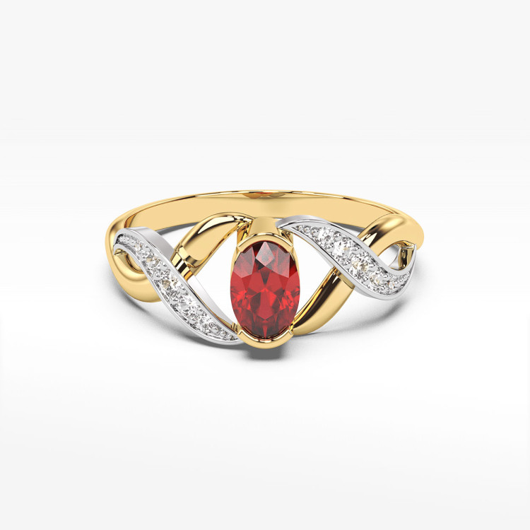 Pierścionek ze złota z rubinem