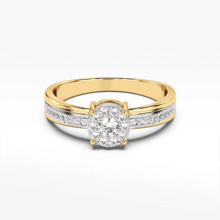 Złoty pierścionek z diamentami