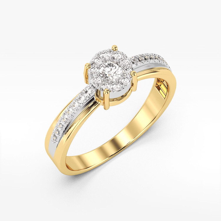 Złoty pierścionek z diamentami