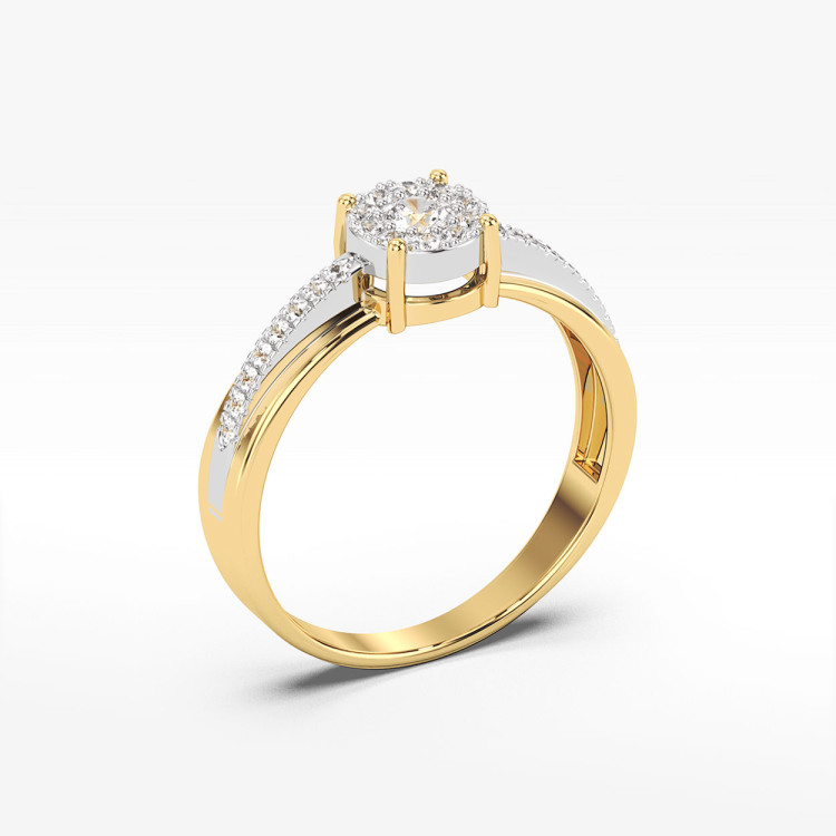 Złoty pierścionek z diamentami