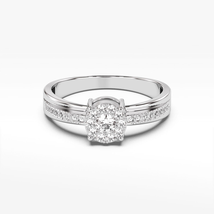 Pierścionek z białego złota z diamentami