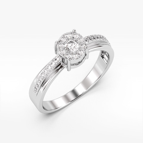 Pierścionek z białego złota z diamentami