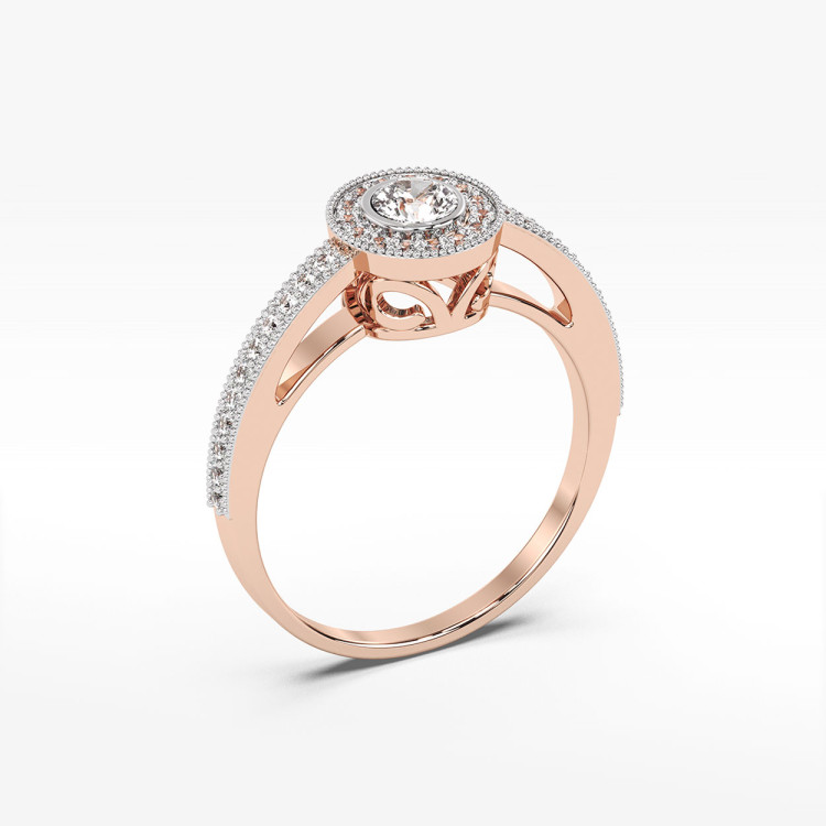 Złoty pierścionek z diamentami