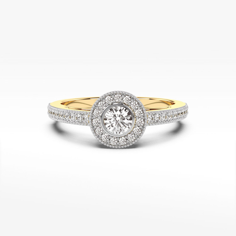 Złoty pierścionek z diamentami