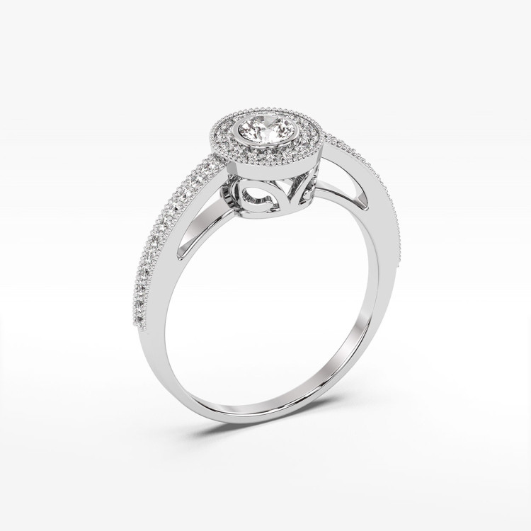 Złoty pierścionek z diamentami