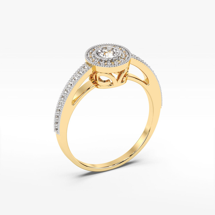 Złoty pierścionek z diamentami