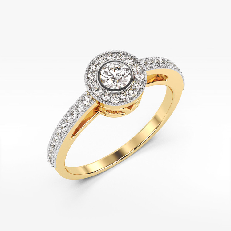 Złoty pierścionek z diamentami