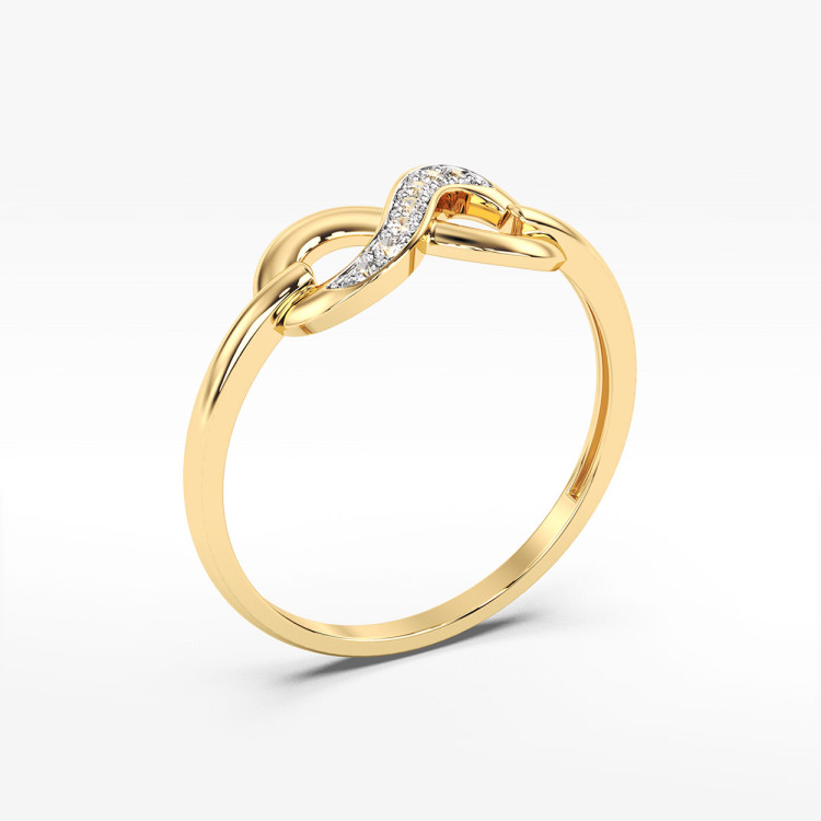 Pierścionek zaręczynowy z żółtego złota z diamentami