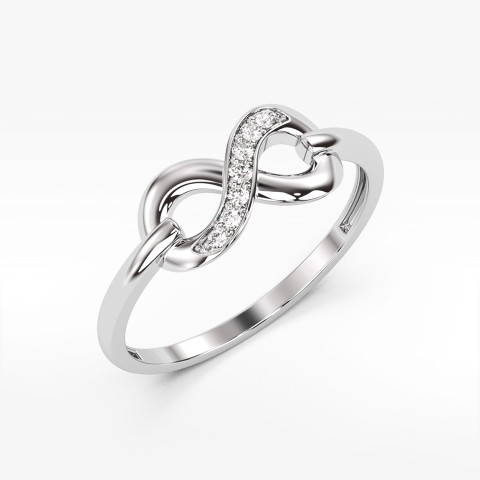 Pierścionek zaręczynowy z białego złota z diamentami