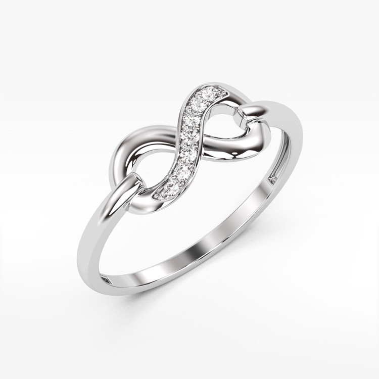 Pierścionek zaręczynowy z białego złota z diamentami