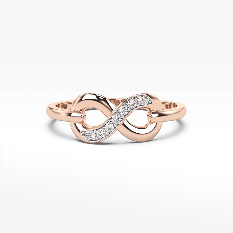 Pierścionek zaręczynowy z różowego złota z diamentami