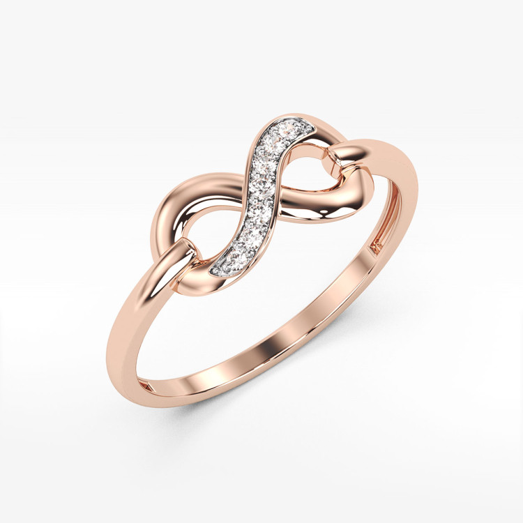 Pierścionek zaręczynowy z różowego złota z diamentami