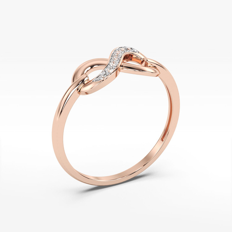 Pierścionek zaręczynowy z różowego złota z diamentami
