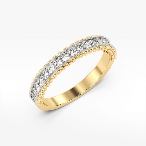 Pierścionek z żółtego złota z diamentami