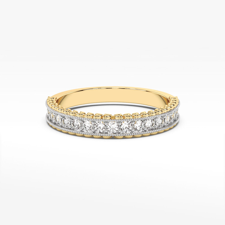 Pierścionek z żółtego złota z diamentami