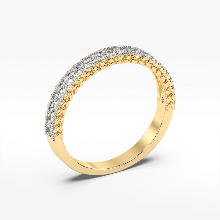 Pierścionek z żółtego złota z diamentami