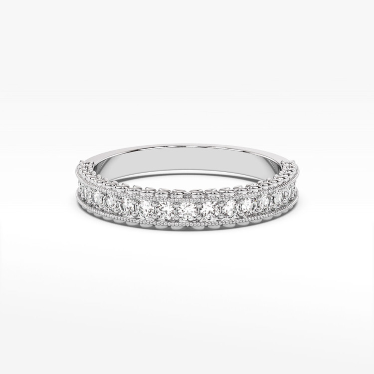 Pierścionek z białego złota z diamentami