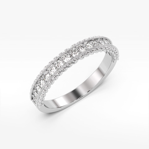 Pierścionek z białego złota z diamentami