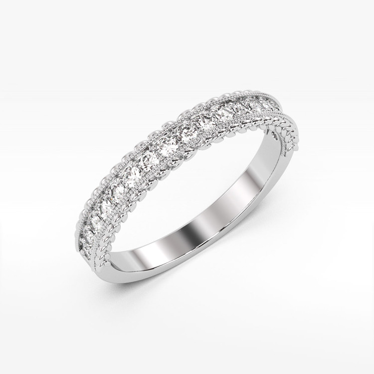 Pierścionek z białego złota z diamentami