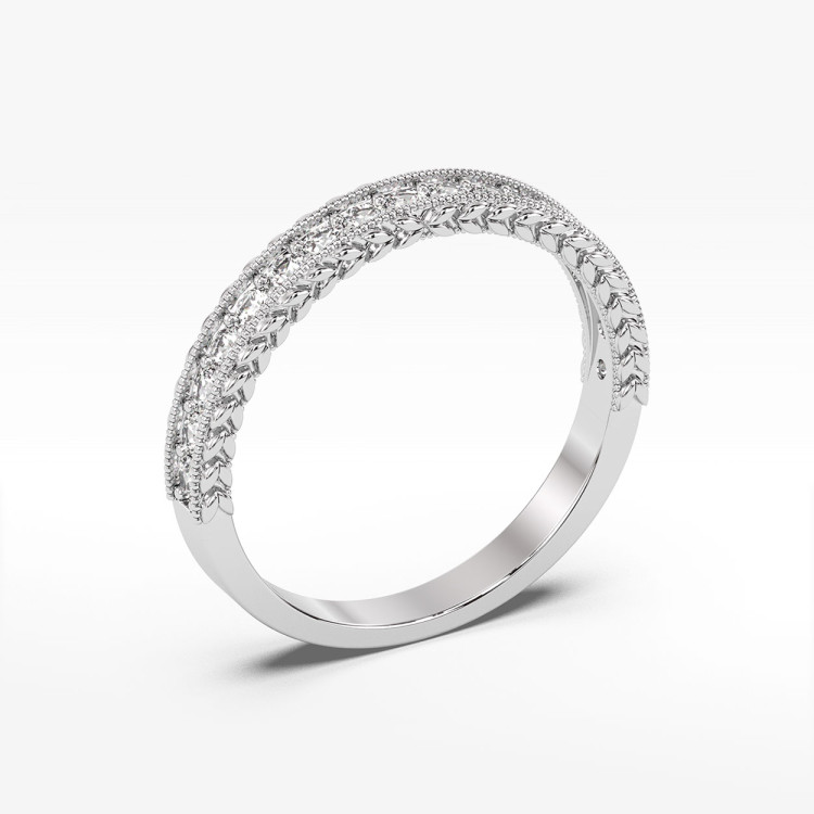 Pierścionek z białego złota z diamentami