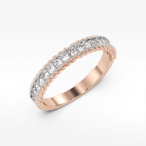 Pierścionek z różowego złota z diamentami