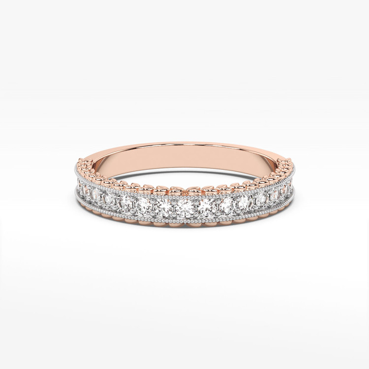 Pierścionek z różowego złota z diamentami