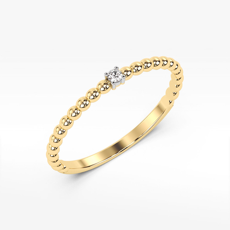 Pierścionek z diamentem z żółtego złota