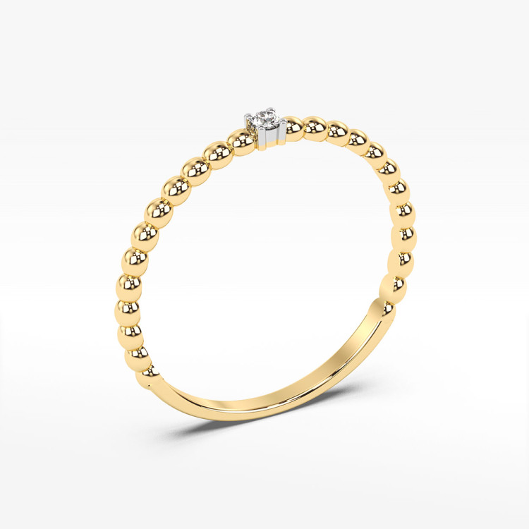 Pierścionek z diamentem z żółtego złota