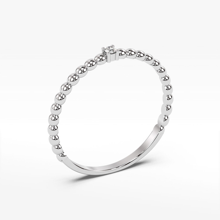 Pierścionek z diamentem z białego złota