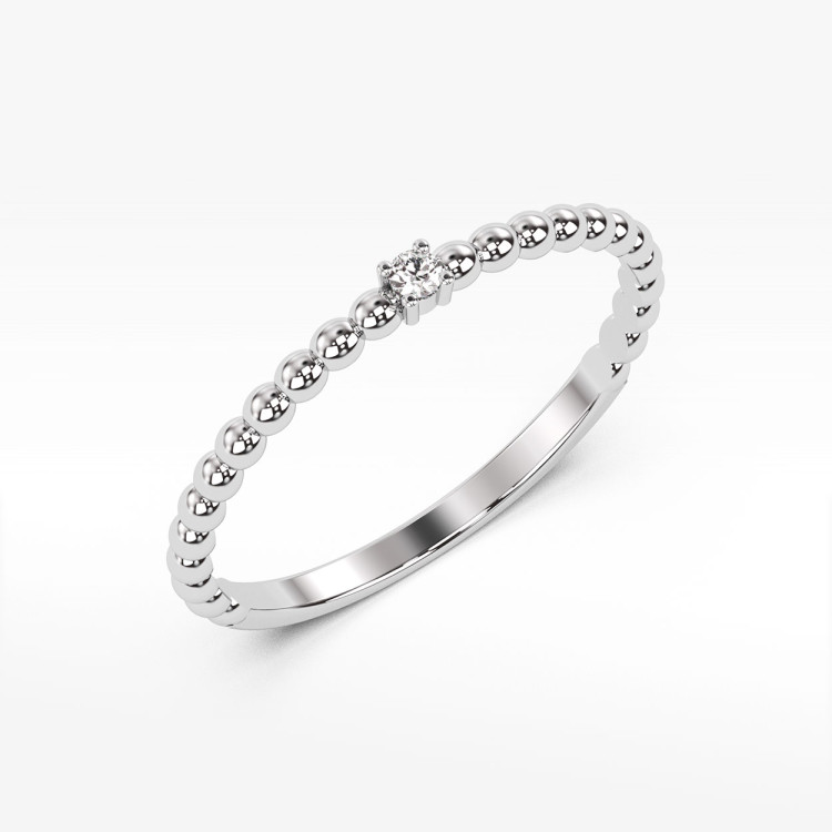 Pierścionek z diamentem z białego złota