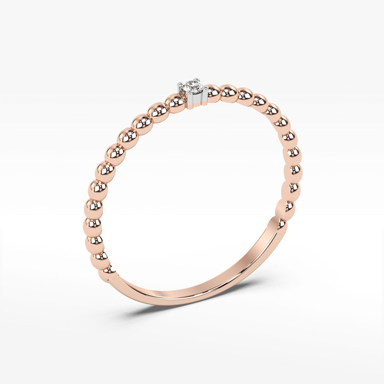 Pierścionek z diamentem z różowego złota