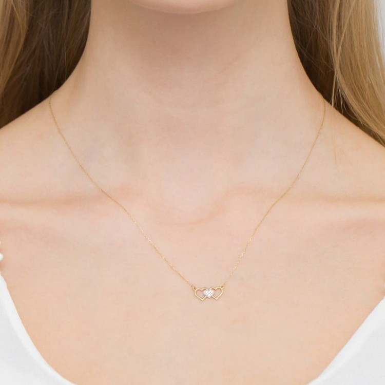 Celebrytka z białego złota z diamentami