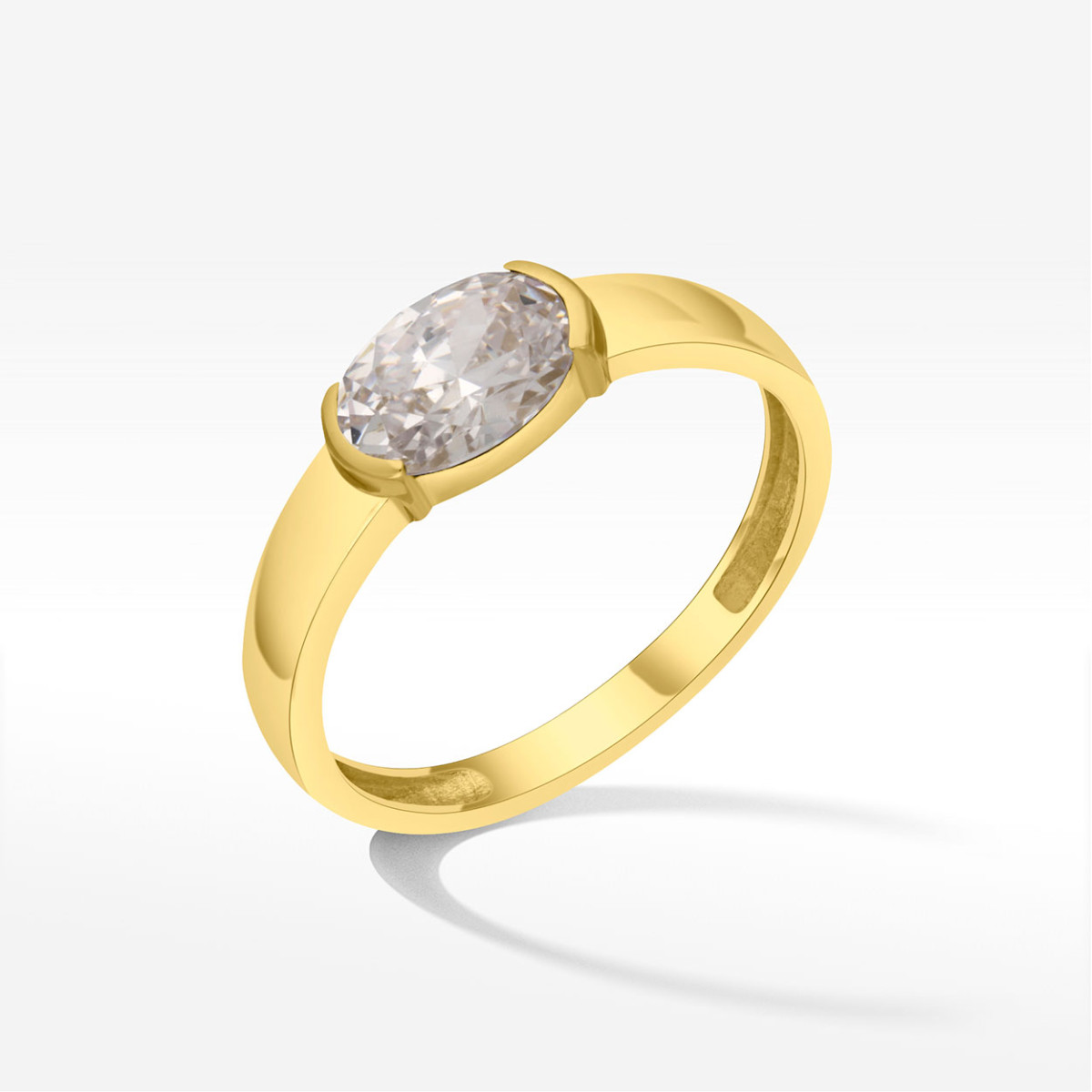 Pierścionek ze złota z cyrkonią