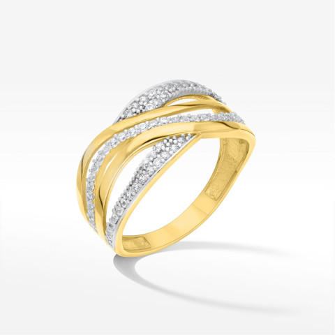 Pierścionek ze złota z cyrkoniami