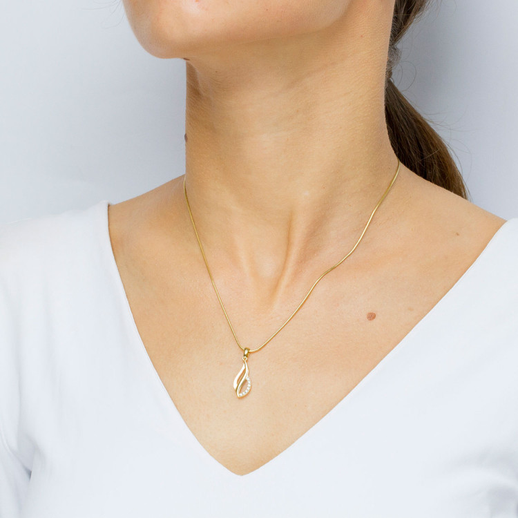 Zawieszka ze złota z cyrkoniami