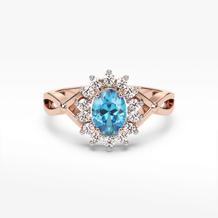 Pierścionek z topazem i diamentami