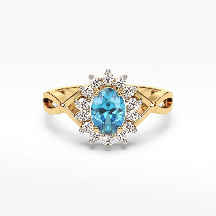 Pierścionek z topazem i diamentami