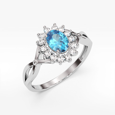 Pierścionek z topazem i diamentami